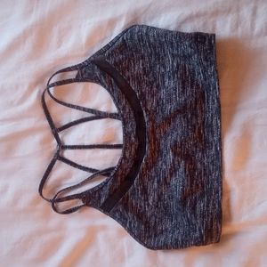 Victoria Sport size large pullover mesh design dark gray Heather sports bra